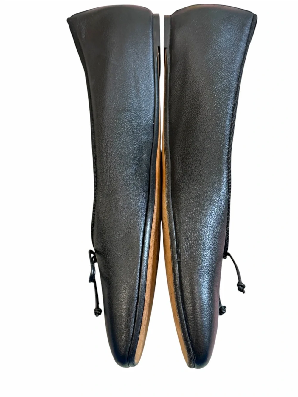 M.Gemi The Danza Black Nappa Leather Square Toe Ballet Flats Italy Size 42